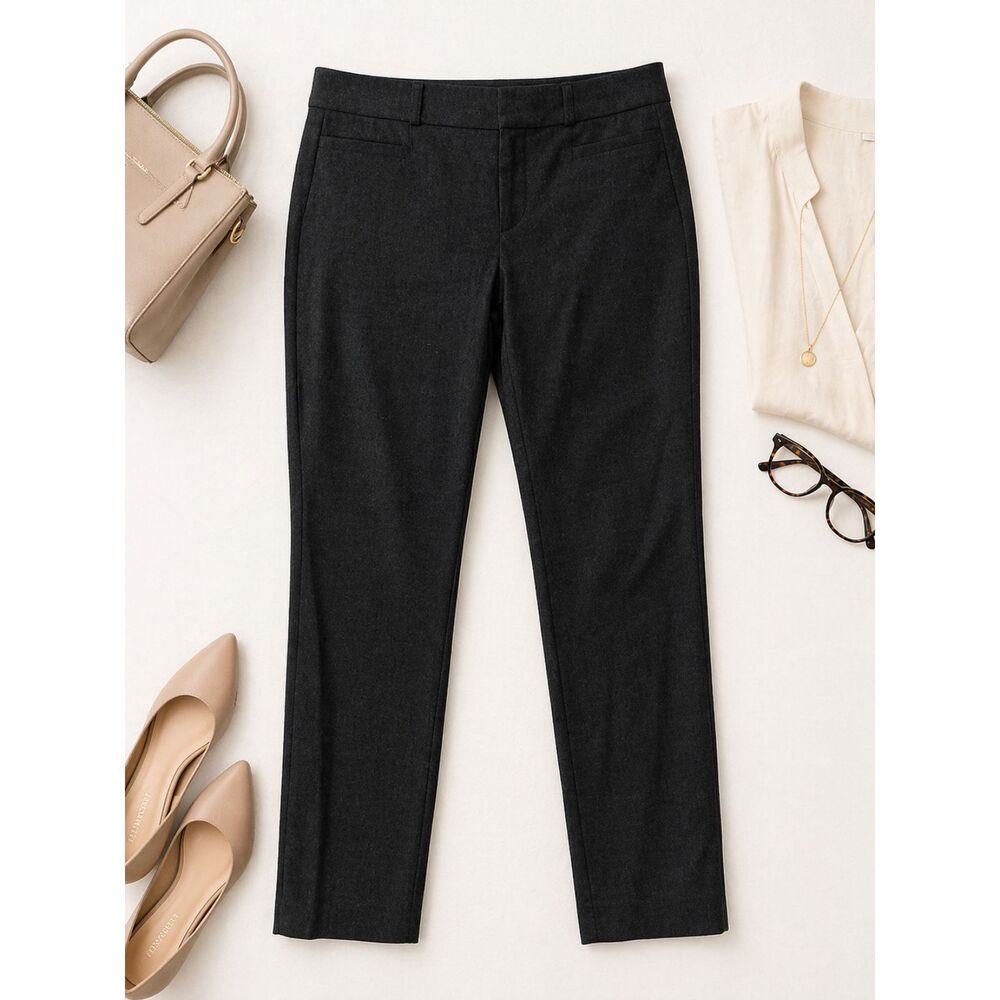 Banana Republic Women Pants Size 2 (31x27) Sloan Mid Rise Black Casual Crop (655
